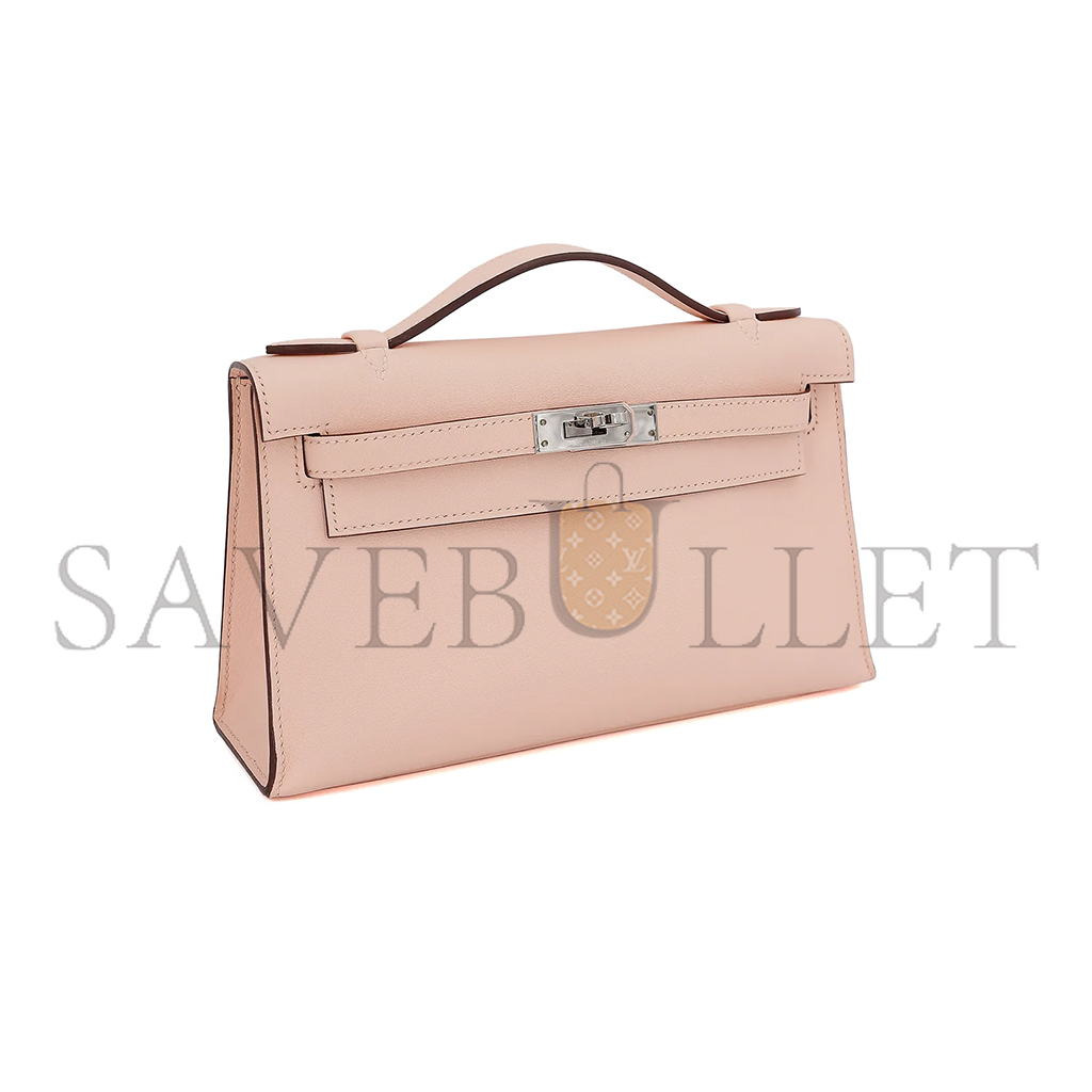 HERMES MASTER KELLY POCHETTE ROSE EGLANTINE SWIFT (22*14*7cm) 